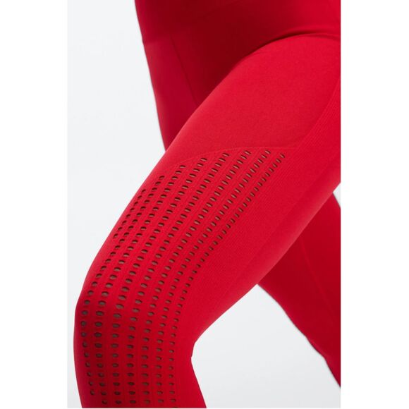Fabletics Sync Seamless Red 7/8 Leggings High-Waisted Perforated Activewear Sz M - Picture 10 of 10